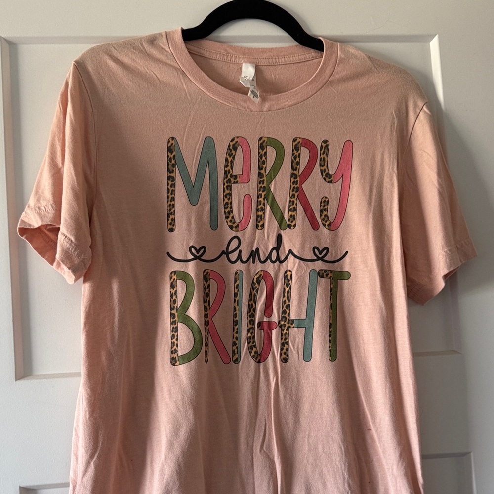 Merry and Bright Kids Shirt - Pink